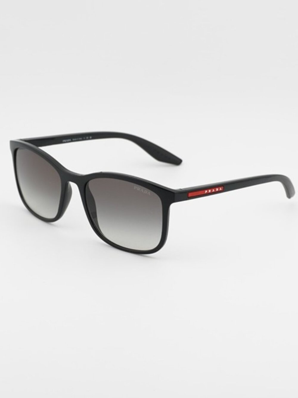Prada PSA08S 1AB0A7 Sunglasses Black Square Frame, Grey Gradient Lenses